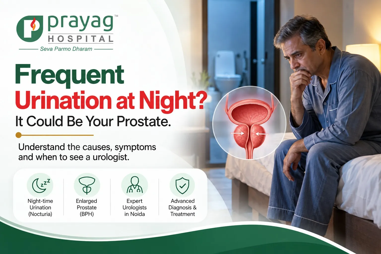 Frequent urination at night and enlarged prostate symptoms in men